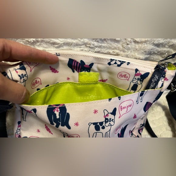 Lily Bloom, super cute, white French bulldog  (dog) satchel handbag. - Picture 5 of 10